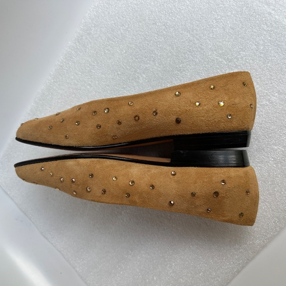 Yves Saint Laurent Ballet Flat Tan Suede / Rhinestone Size US 6M - Picture 9 of 13
